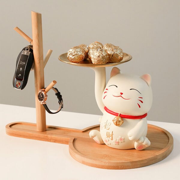 Fortune Cat Entryway Tray & Stand Zhao Cai Mao For Home Lucky Cat For Entryway CNY Home Decor Chinese New Year Modern Decor Singapore Style Degree Sg