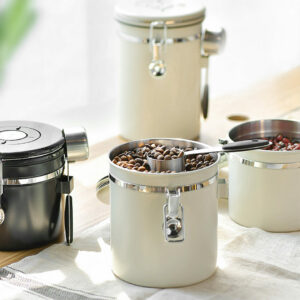 Retro Coffee Beans Airtight Container (With Scoop) Best Coffee Beans Coffee Ground Airtight Container Coffee Storage Canister Style Degree Sg Singapore