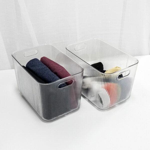 Fluted Storage Bin Frosted Storage Bin Minimalistic Storage Bin Durable Sturdy Storage Bin Clear Storage Box Storage Container Large Storage Bin Style Degree Singapore Sg