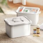 Slate 2-Tier First Aid Medicine Box First Aid Kit Expandable First Aid Medication Storage Box Pill Organize Box Style Degree Singapore Sg