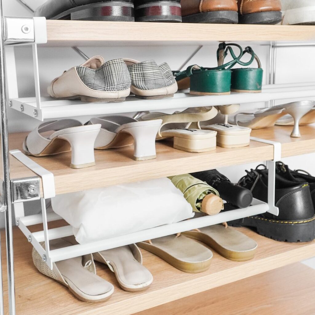 Extendable Under Shelf Organizer For Shoe Rack &