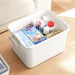 Slate 2-Tier First Aid Medicine Box First Aid Kit Expandable First Aid Medication Storage Box Pill Organize Box Style Degree Singapore Sg