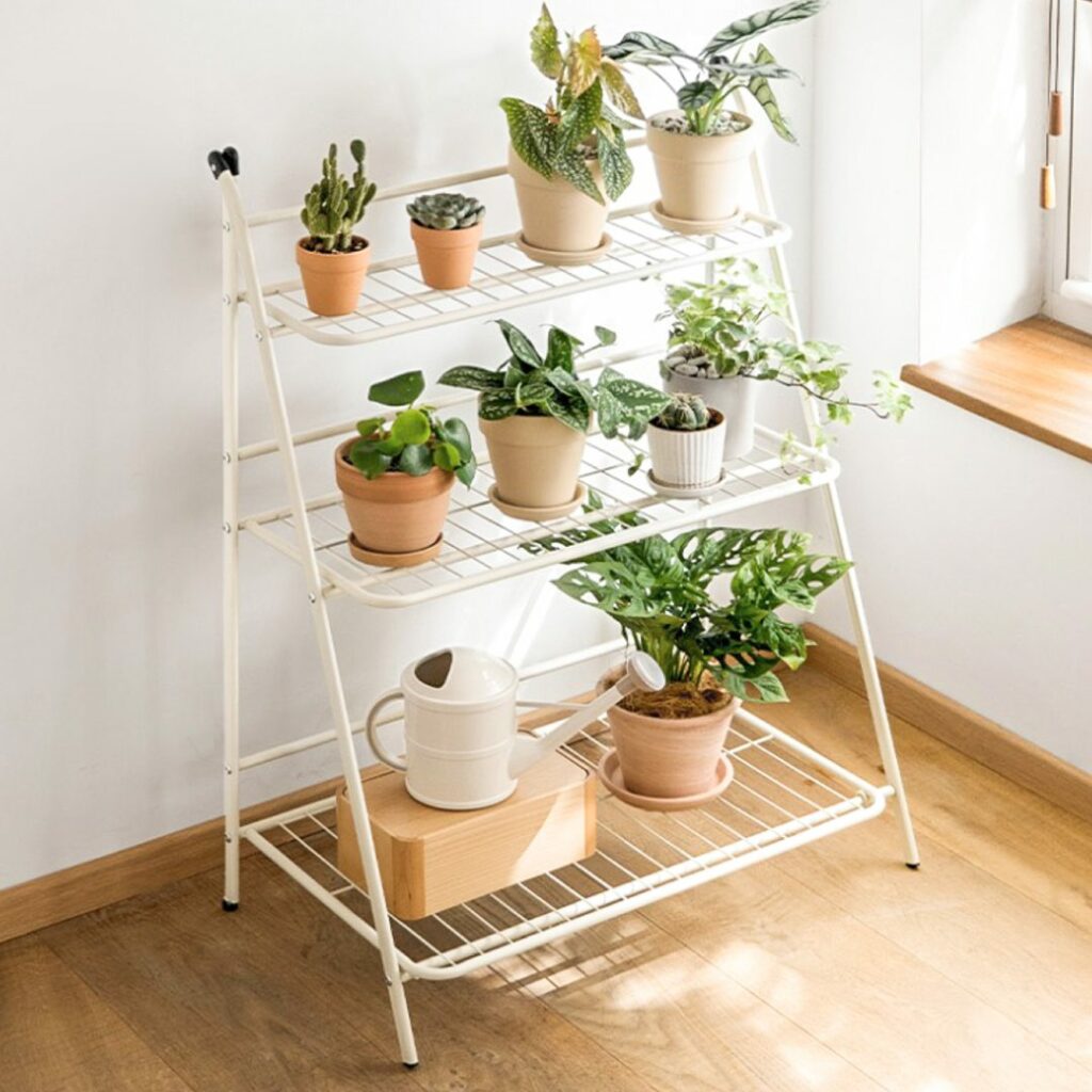 Canopy Plant & Pots Foldable Stand Plant Holder Stand For Potted Plants And Succulents Space-saving Flower Pot Stand For Small Homes Plant Stand For Balcony Singapore Sg Style Degree