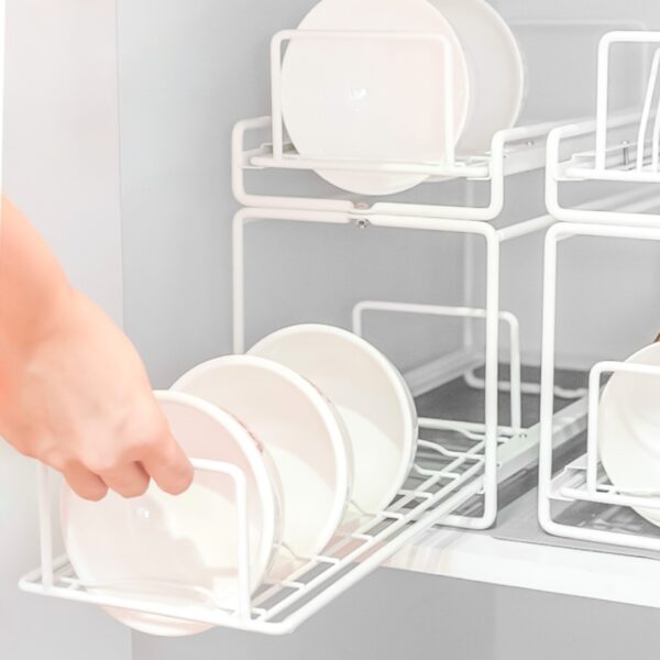 Store&Slide™ Dinnerware Cabinet Organizer Plates And Bowls Organizer Organiser For Plates How To Organize Plates & Bowls In Kitchen Cabinets Style Degree Singapore Sg