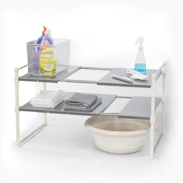 Steely™ Extendable Under Sink Shelf Organizer Under Sink Adjustable Shelf Rack Stainless Steel Under Sink Organizer Singapore Sg Style Degree