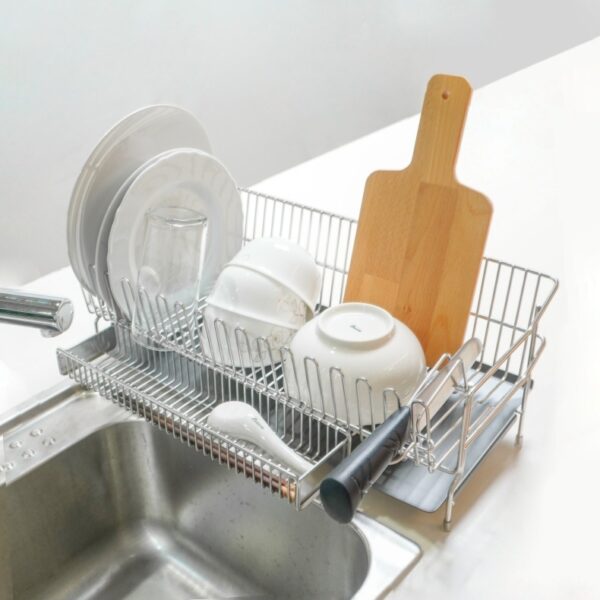 Steely™ Dish Drainer Rack Stainless Steel Dish Rack Kitchen Dish Rack Stainless Steel 304 Anti-Rust Stainless Steel Dish Rack Corrosion Resistant Dish Rack Singapore Style Degree Sg