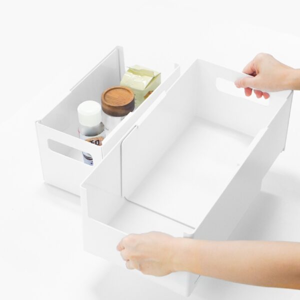 Extendable Storage Organizer Bin Expandable Storage Box Adjustable Storage Box Minimalist Storage Box White Storage Bin Style Degree Singapore Sg