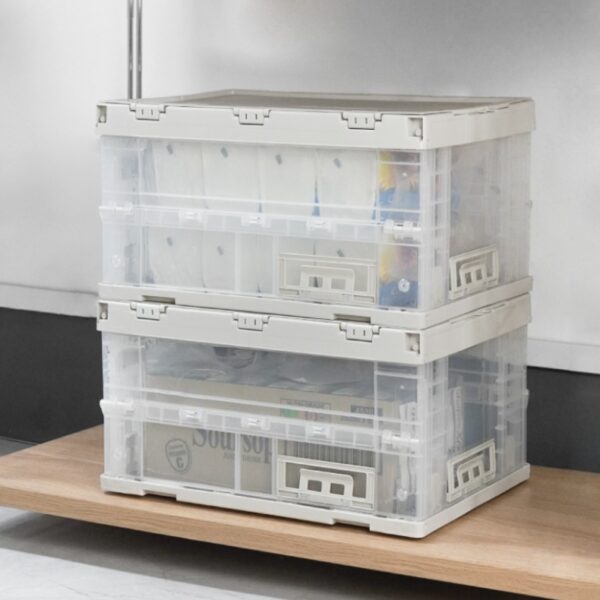 Viewable & Collapsible Storage Box Plastic Storage Box With Lid Stackable Large Small Plastic Storage Box Movable Rollable Collapsible Plastic Storage Box Style Degree Sg