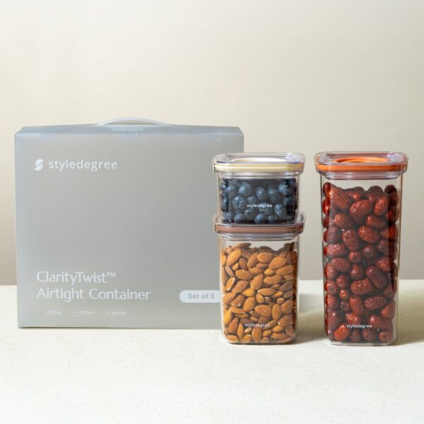 ClarityTwist™ Airtight Container Dry Food Storage Containers Set Kitchen Pantry Storage Container BPA free Tritan disherwasher safe Fridge Container With Labels Pantry Sticker Labels Singapore Sg Style Degree