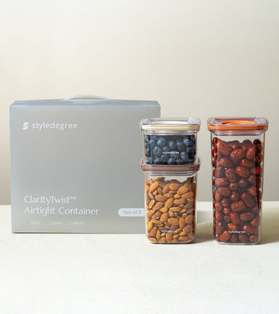 ClarityTwist™ Airtight Container Dry Food Storage Containers Set Kitchen Pantry Storage Container BPA free Tritan disherwasher safe Fridge Container With Labels Pantry Sticker Labels Singapore Sg Style Degree