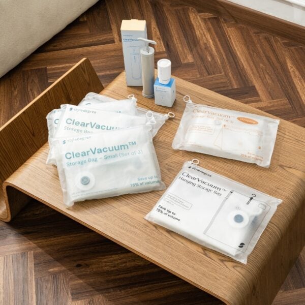 ClearVacuum™ Vacuum Storage Bag Set Travel Luggage Wardrobe Clothes Storage Style Degree