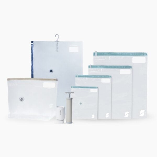ClearVacuum™ Vacuum Storage Bag Set Travel Luggage Wardrobe Clothes Storage Electric Pump Style Degree