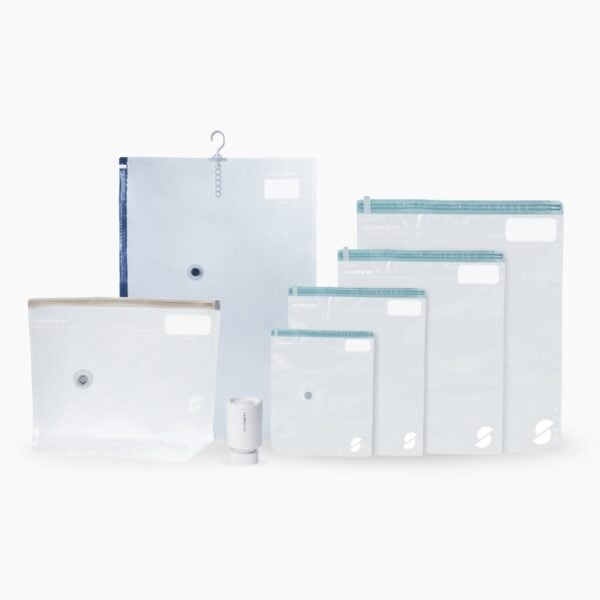 ClearVacuum™ Vacuum Storage Bag Set Travel Luggage Wardrobe Clothes Storage Style Degree