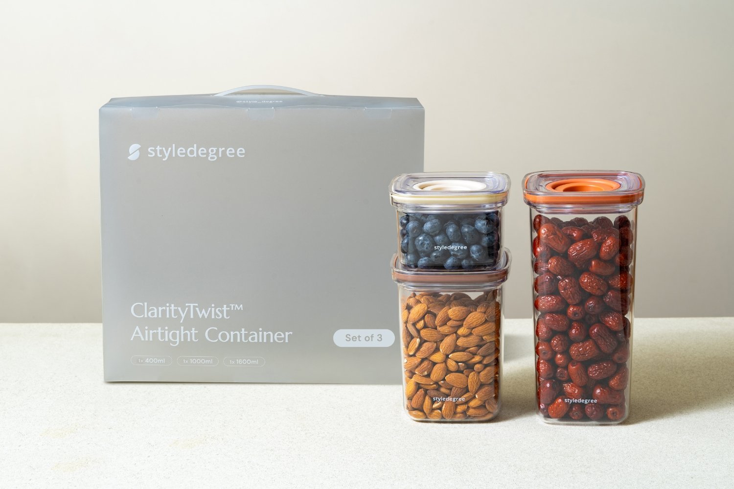 ClarityTwist™ Airtight Container Dry Food Storage Containers Tritan Set Kitchen Pantry Storage Container BPA free disherwasher safe Fridge Container With Labels Pantry Sticker Labels Singapore Sg Style Degree