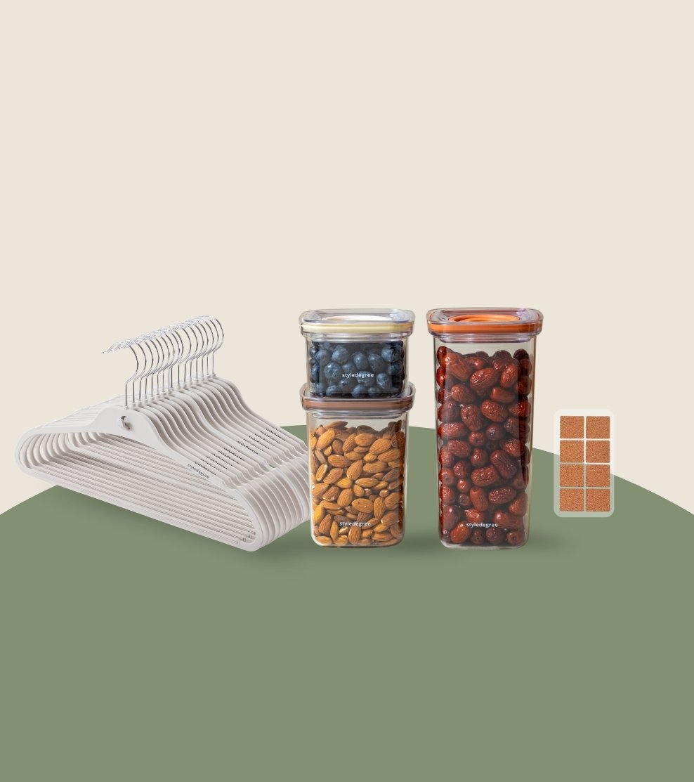 Raya Home Bundle set of 5 ClarityTwist Food Container GoodFit Hangers Style Degree